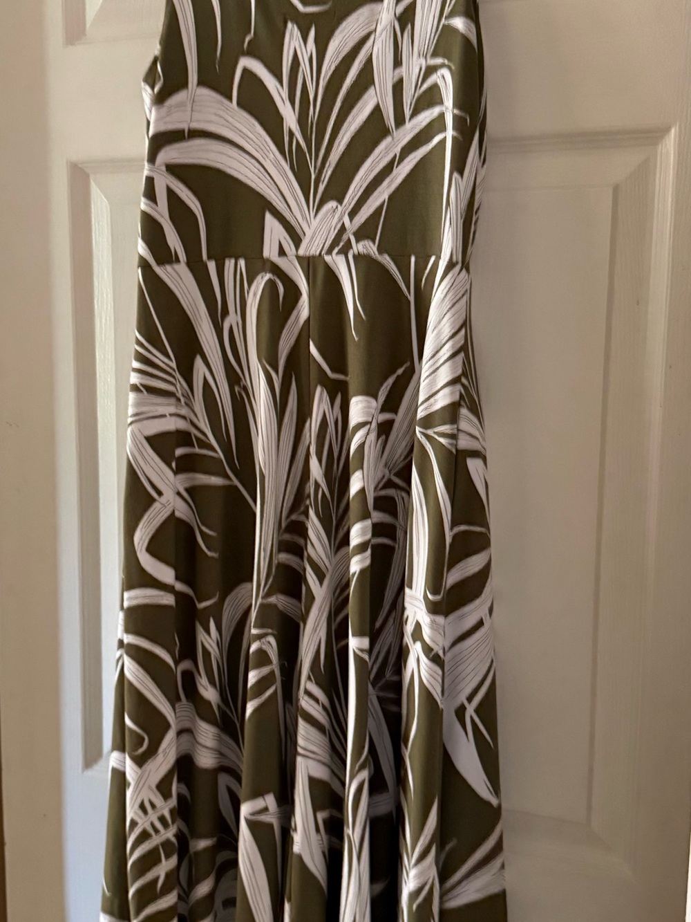 ALFANI Sleeveless Midi Dress Olive & White-Small (4/6) - Picture 9 of 10